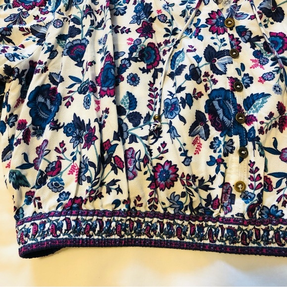 Joie Large Peasant Style Crop Top Ballon Sleeves Boho - Picture 5 of 16